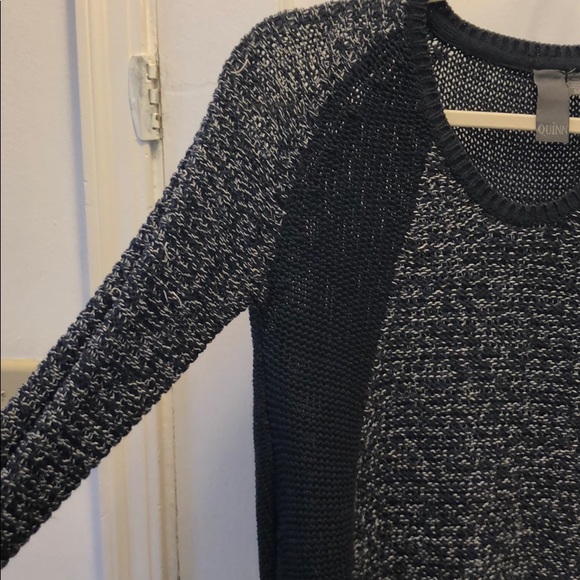 Francesca’s Blue Marbled High Low Sweater - Picture 2 of 5